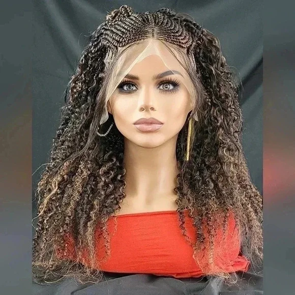 Braided wigs  100% handmade, short afro wig, stunning , colored wig, box… - Picture 6 of 17